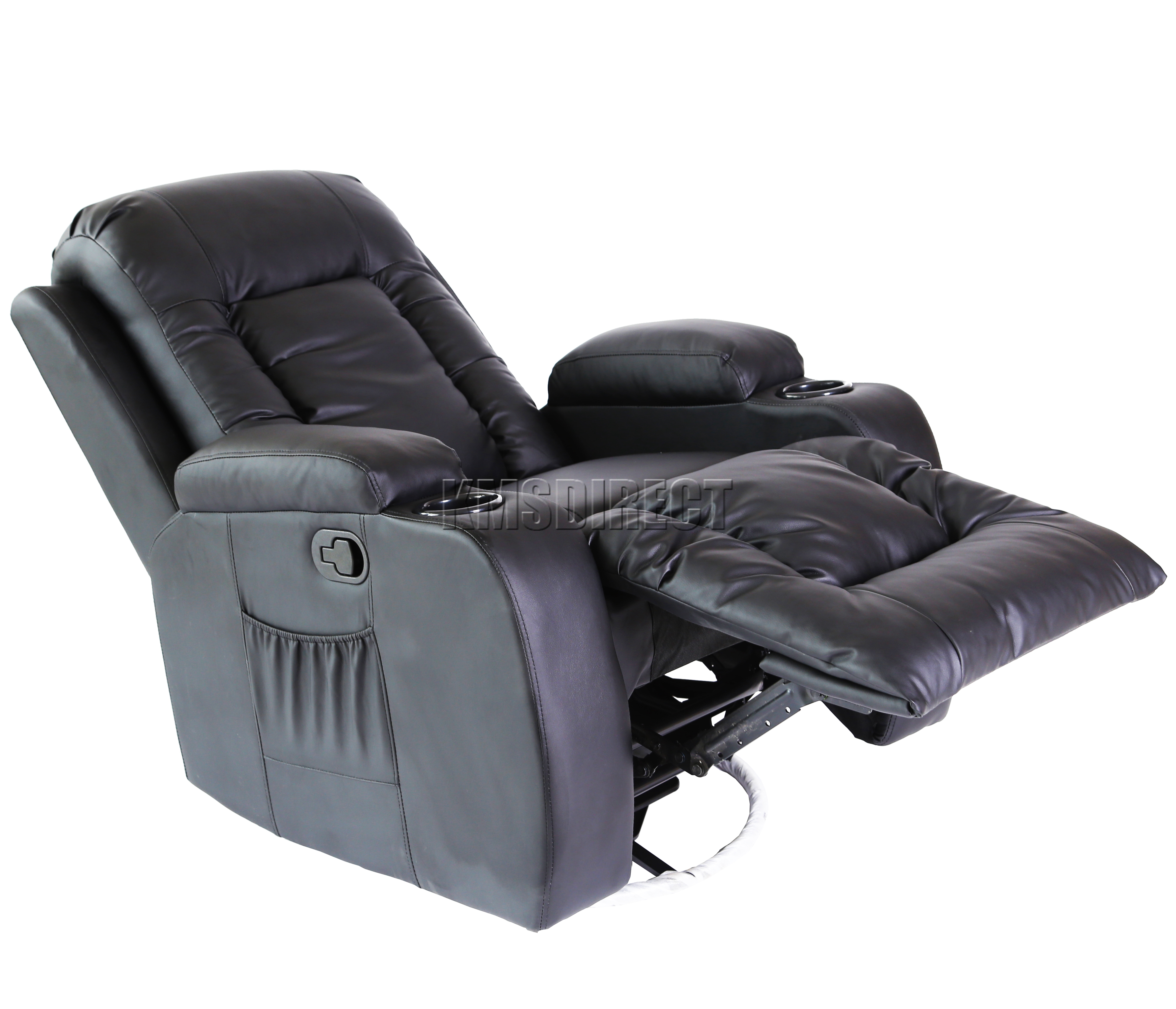 FoxHunter Leather Massage Cinema Recliner Chair Sofa Swivel Rocking MLS