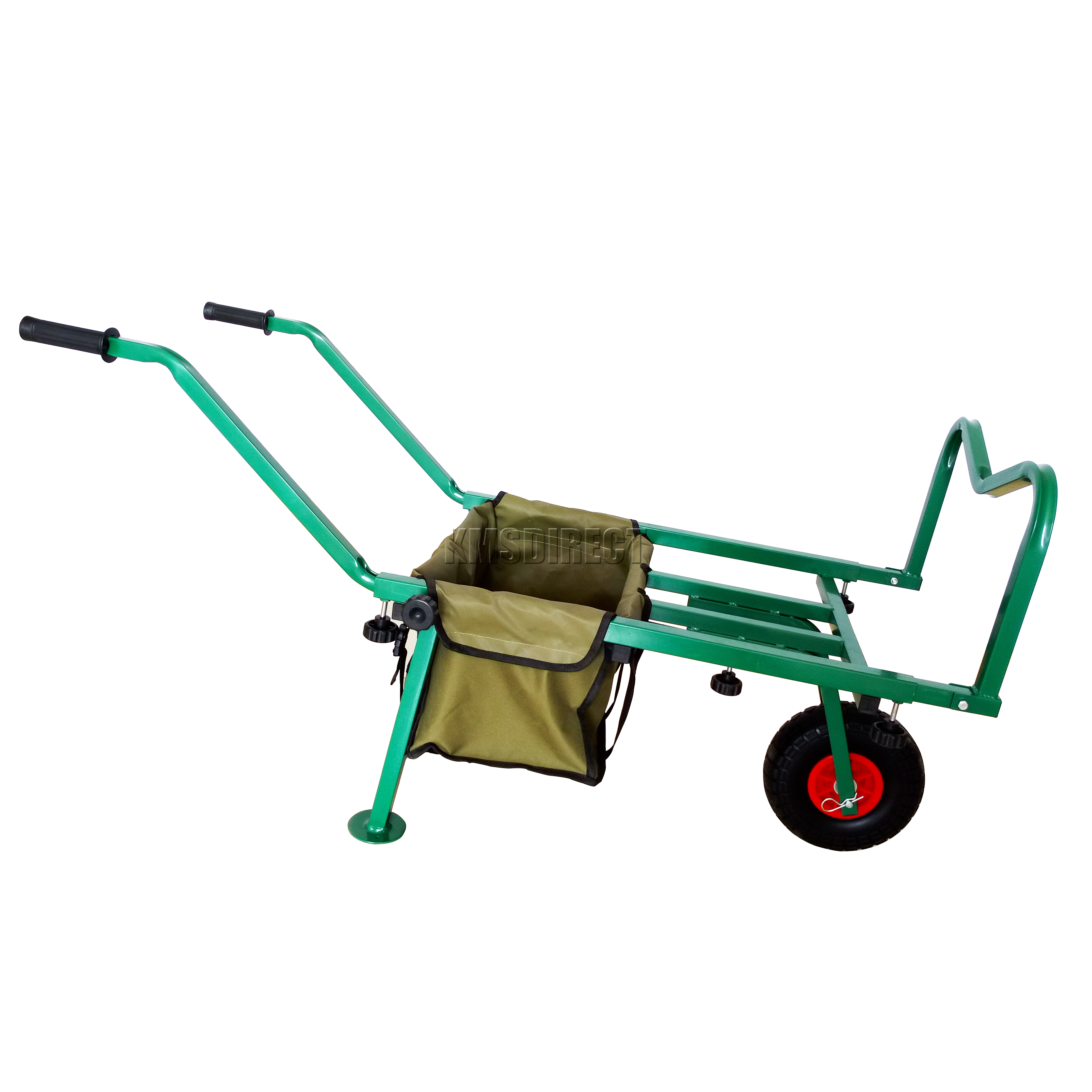 FoxHunter Folding Fishing Trolley 1 Pneumatic Wheel Barrow Cart Buggy