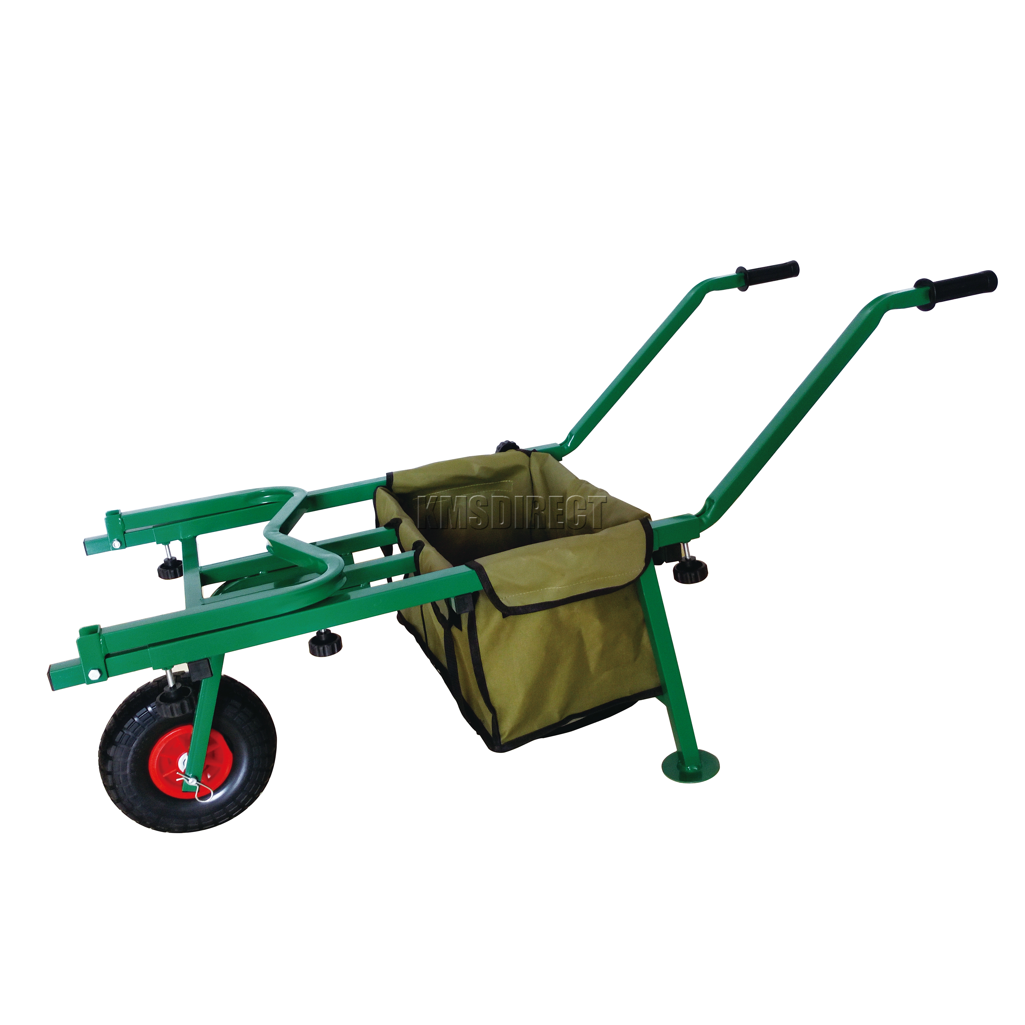FoxHunter Folding Fishing Trolley 1 Pneumatic Wheel Barrow Cart Buggy