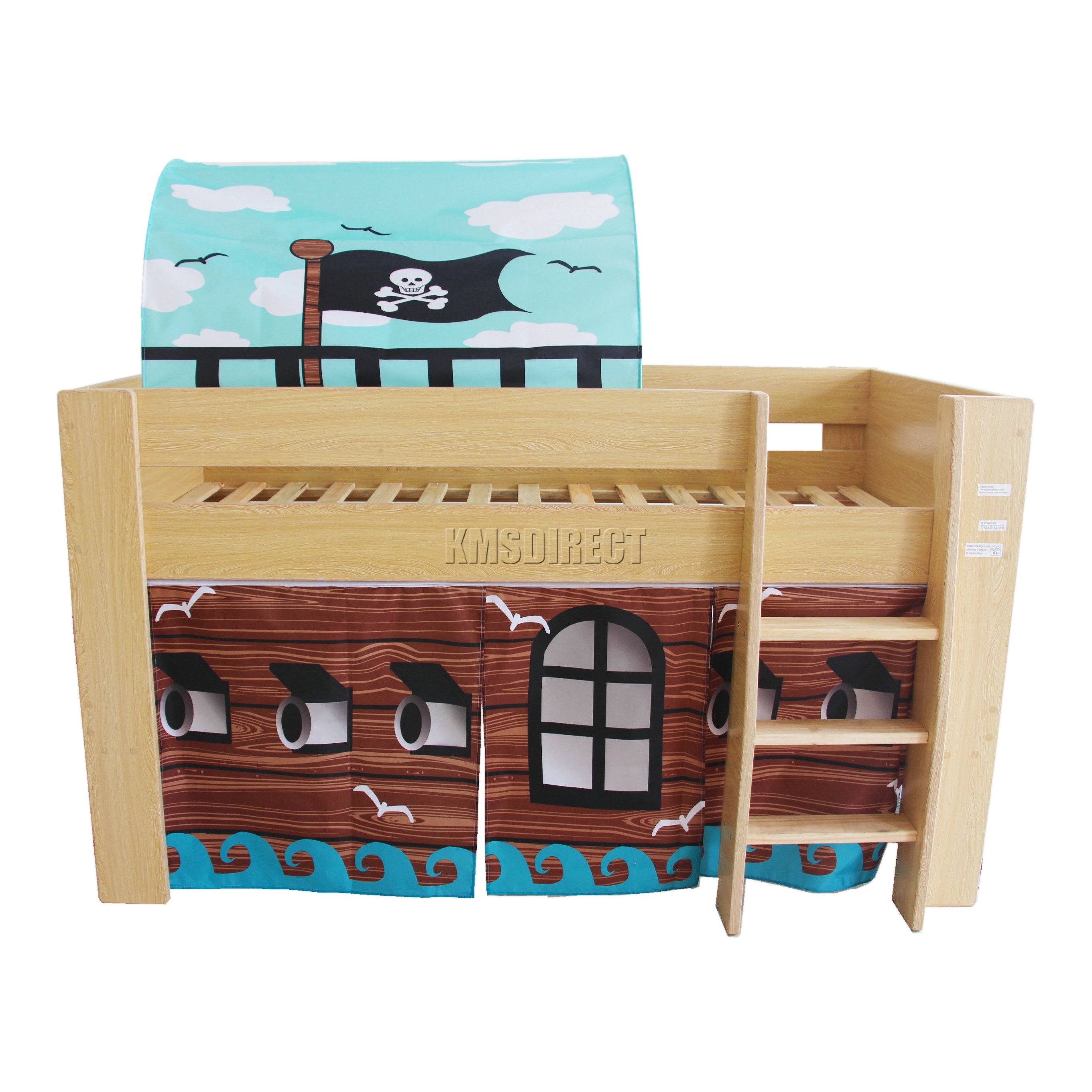 FoxHunter Wooden Mid Sleeper Cabin Bunk Bed Kids Tent Single 3FT Pine Frame New eBay