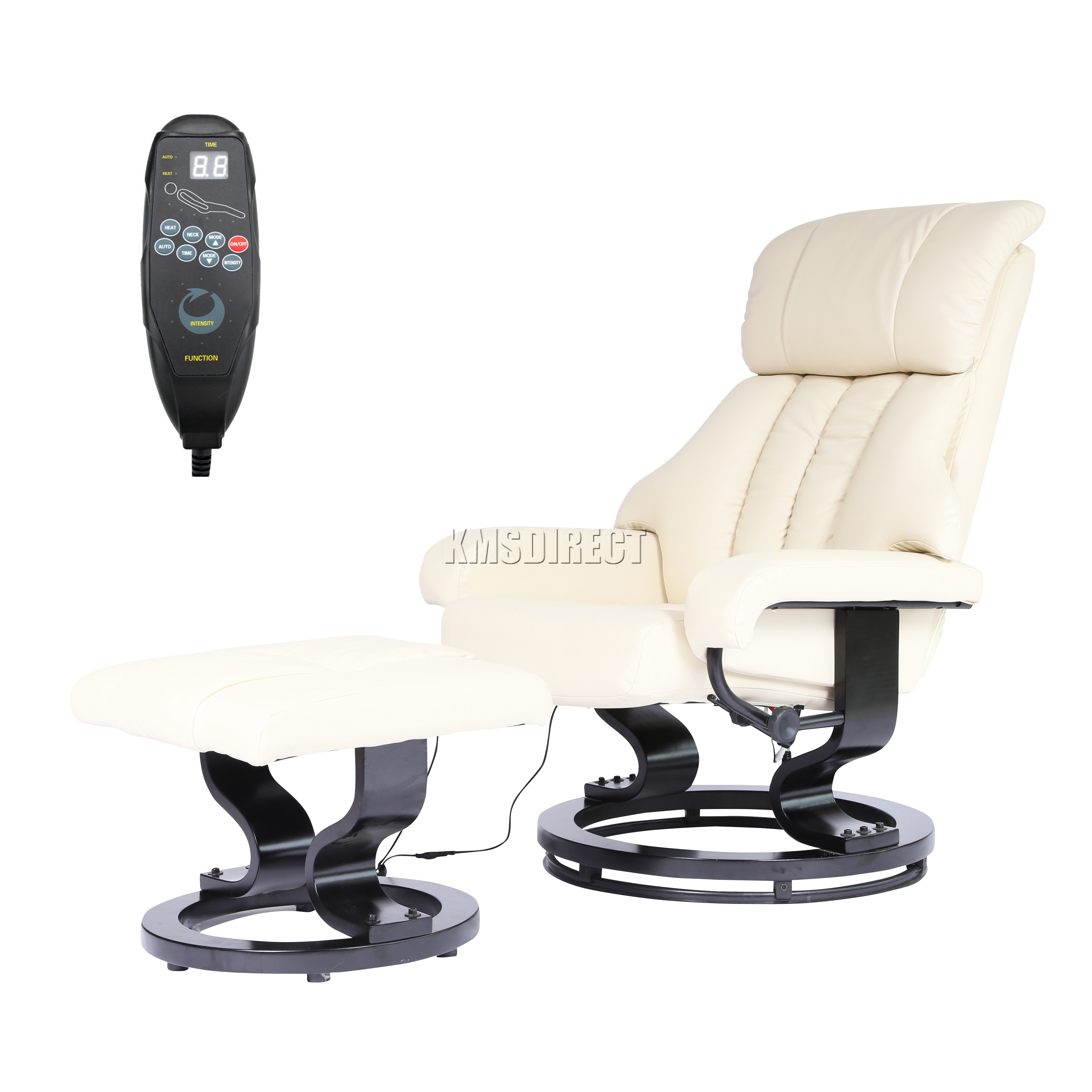 FoxHunter Faux Leather Massage Chair Recliner Sofa Armchair With