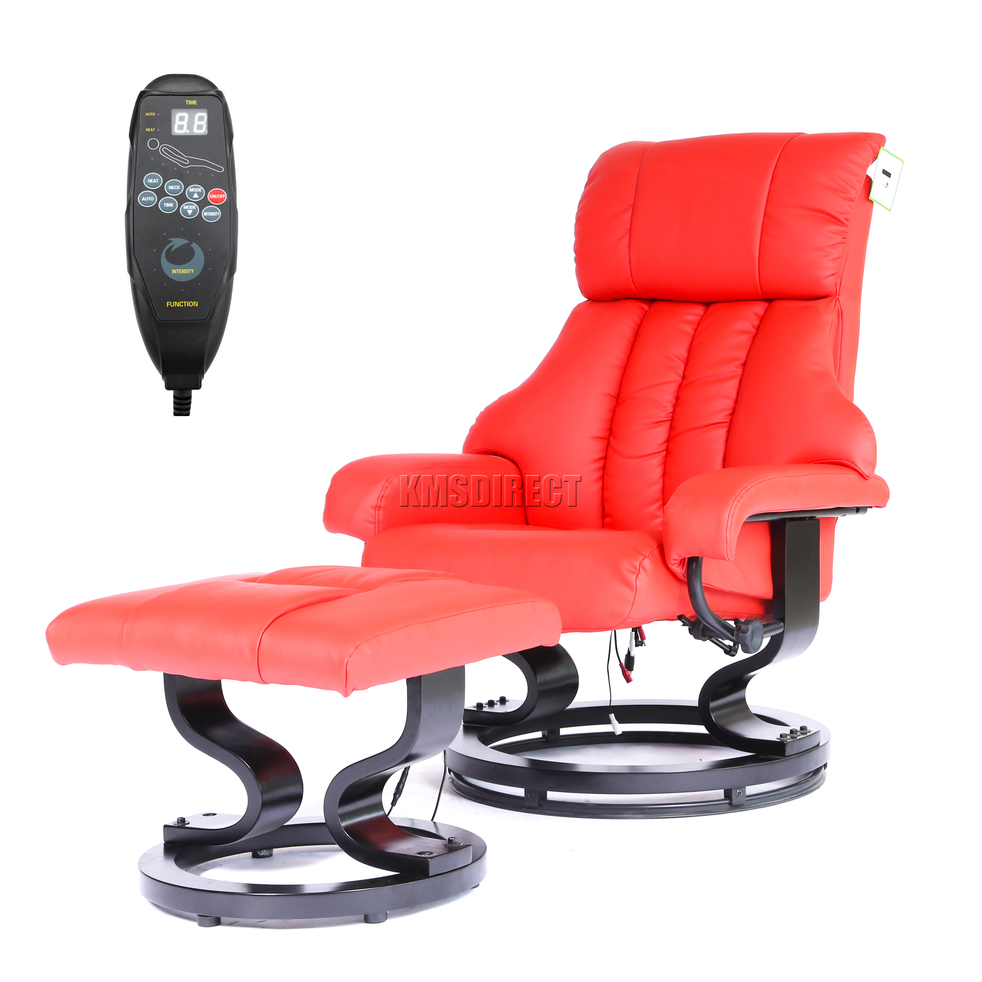 FoxHunter Faux Leather Massage Chair Recliner Sofa Armchair With