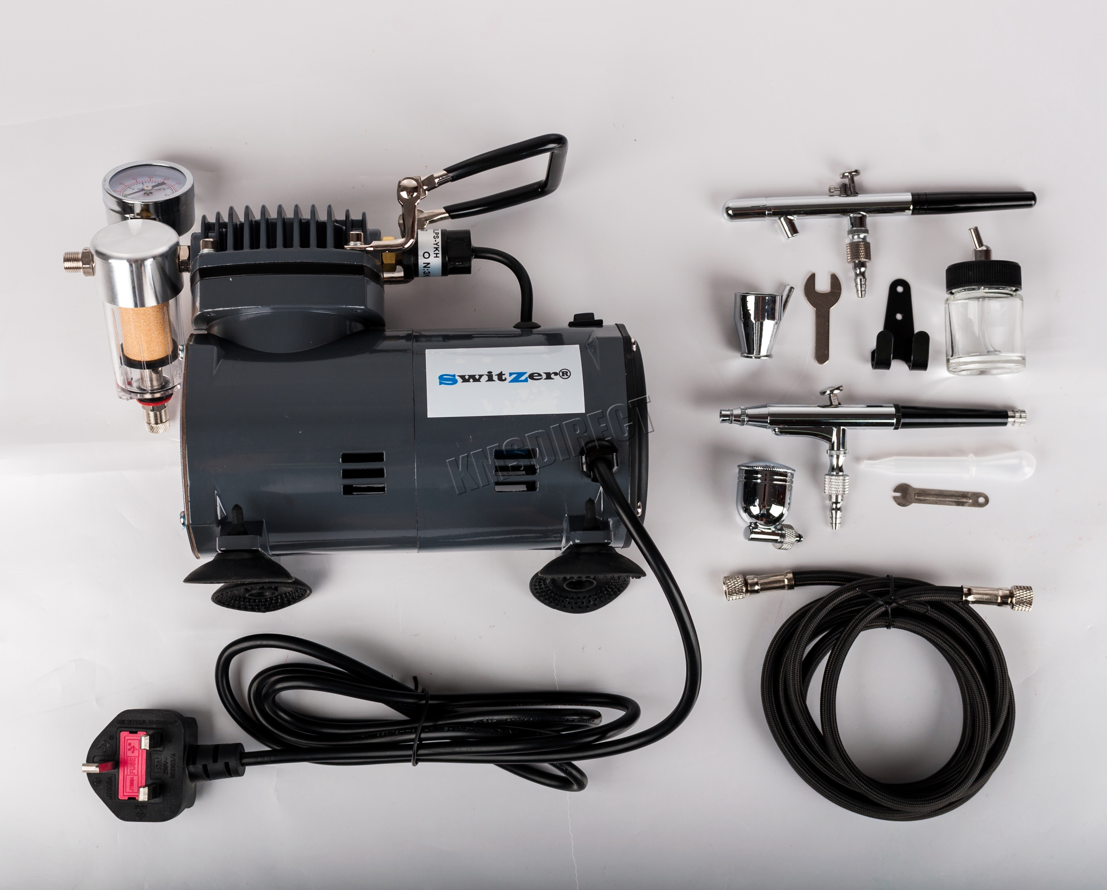 SwitZer AS18 Airbrush With Compressor Double Action Air Brush Spray Kit