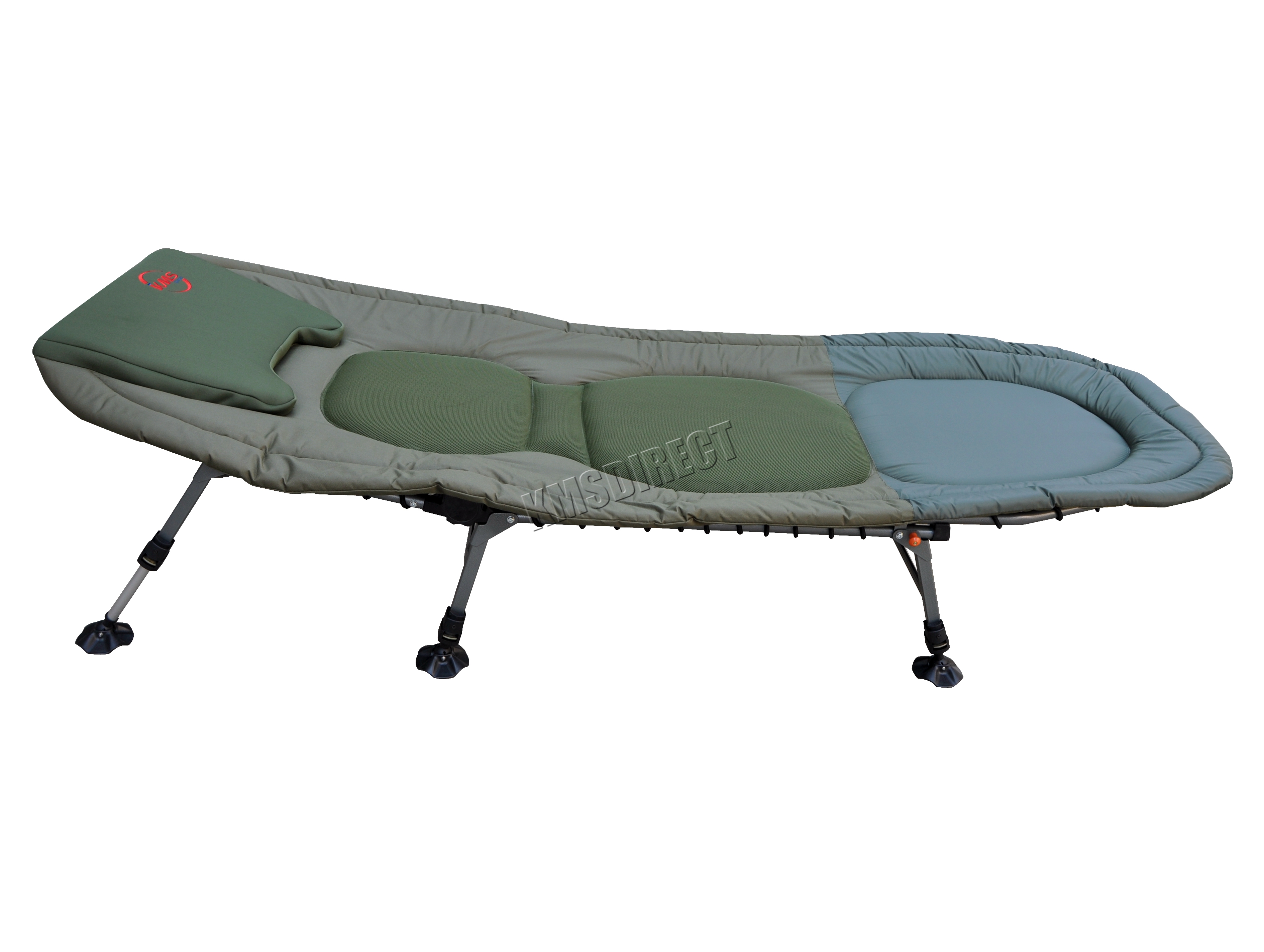 Portable Carp Fishing Bed Chair Bedchair Camping 6 Adjustable Legs