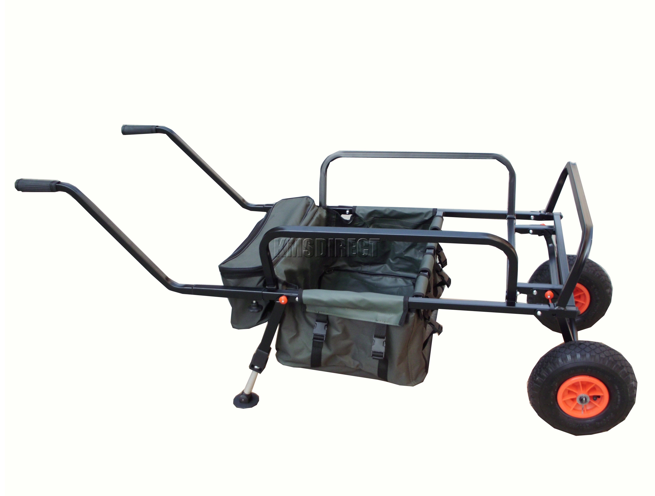 Fishing Trolley 2 Pneumatic Wheel Folding Barrow Cart with Bag