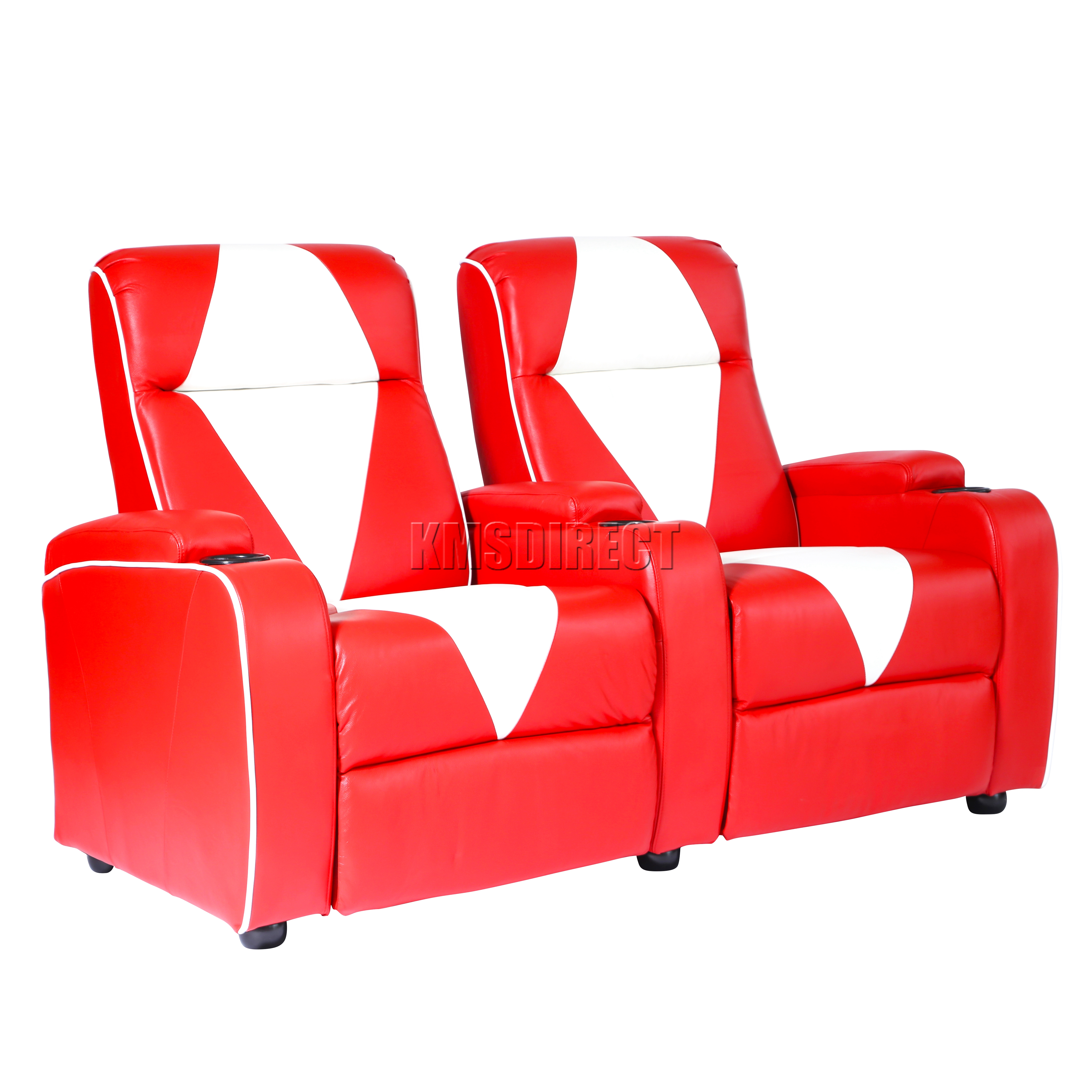 FoxHunter Leather Retro Cinema Movie Chair Sofa 2 Seat Electric