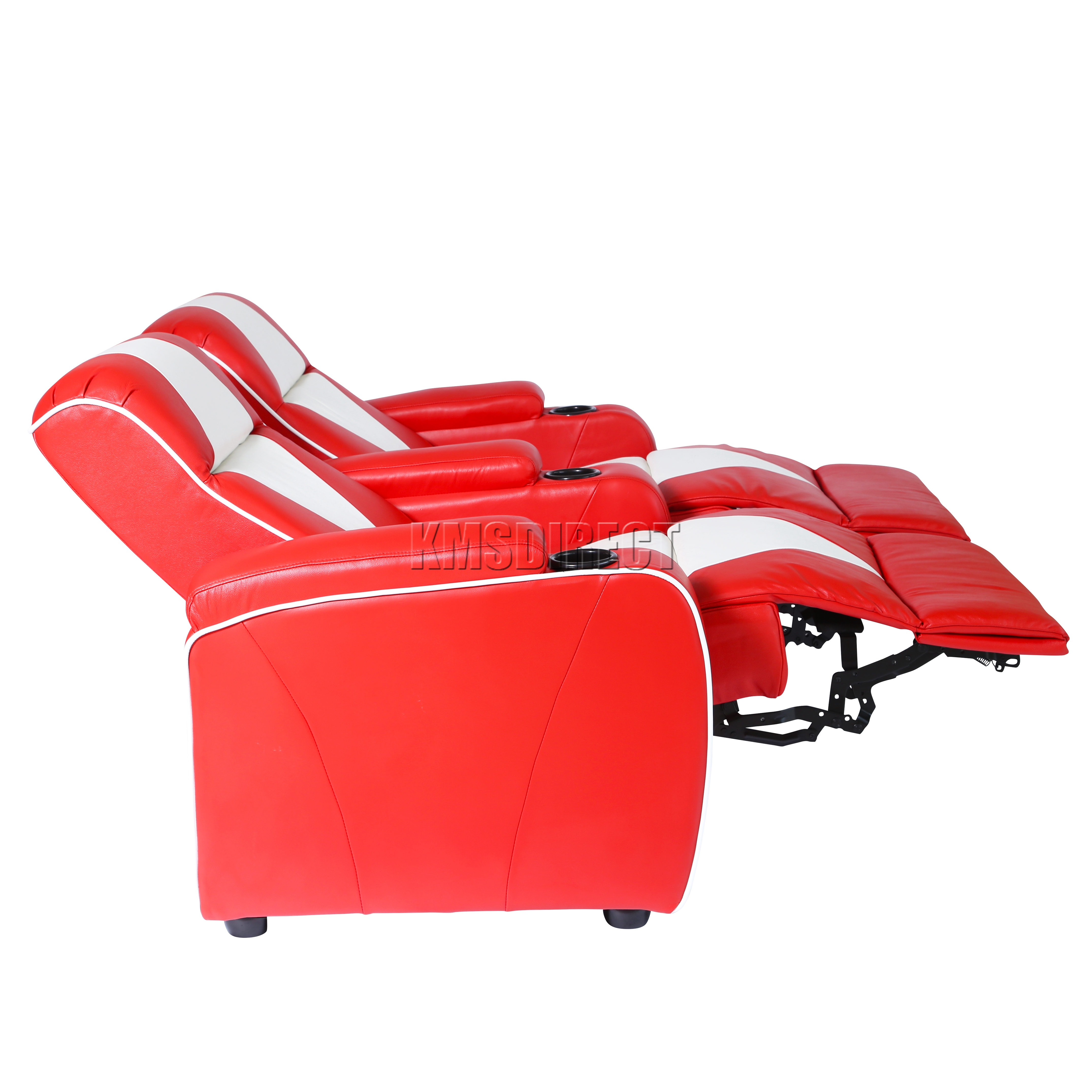 FoxHunter Leather Retro Cinema Movie Chair Sofa 2 Seat Electric