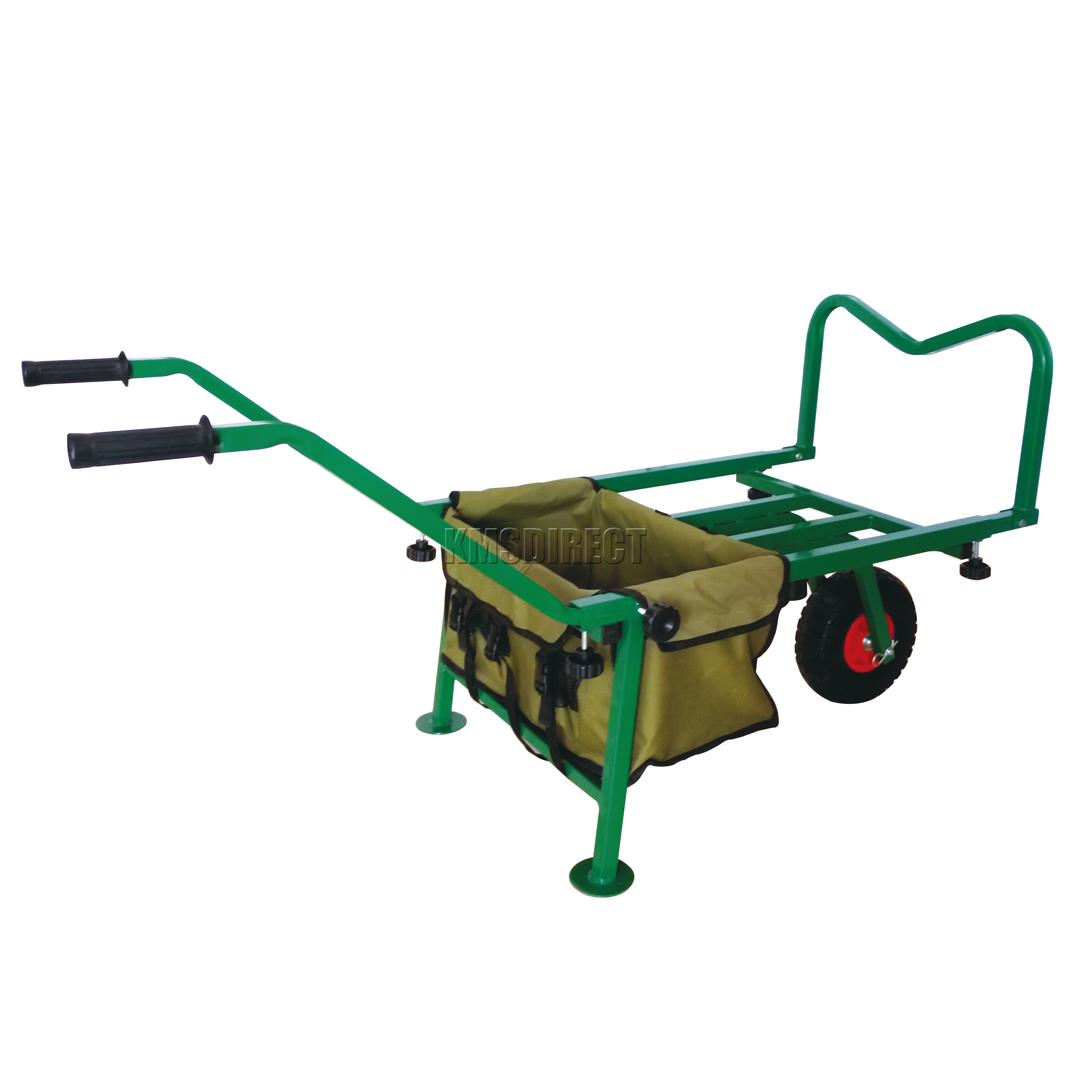 FoxHunter Fishing Trolley Pneumatic Wheel Barrow Cart Buggy with