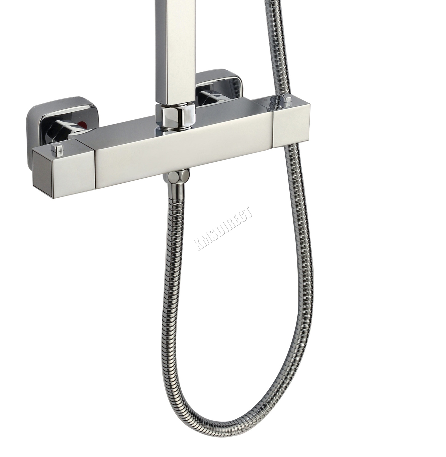 FoxHunter Bathroom Mixer Shower Set Twin Head Round Square Chrome