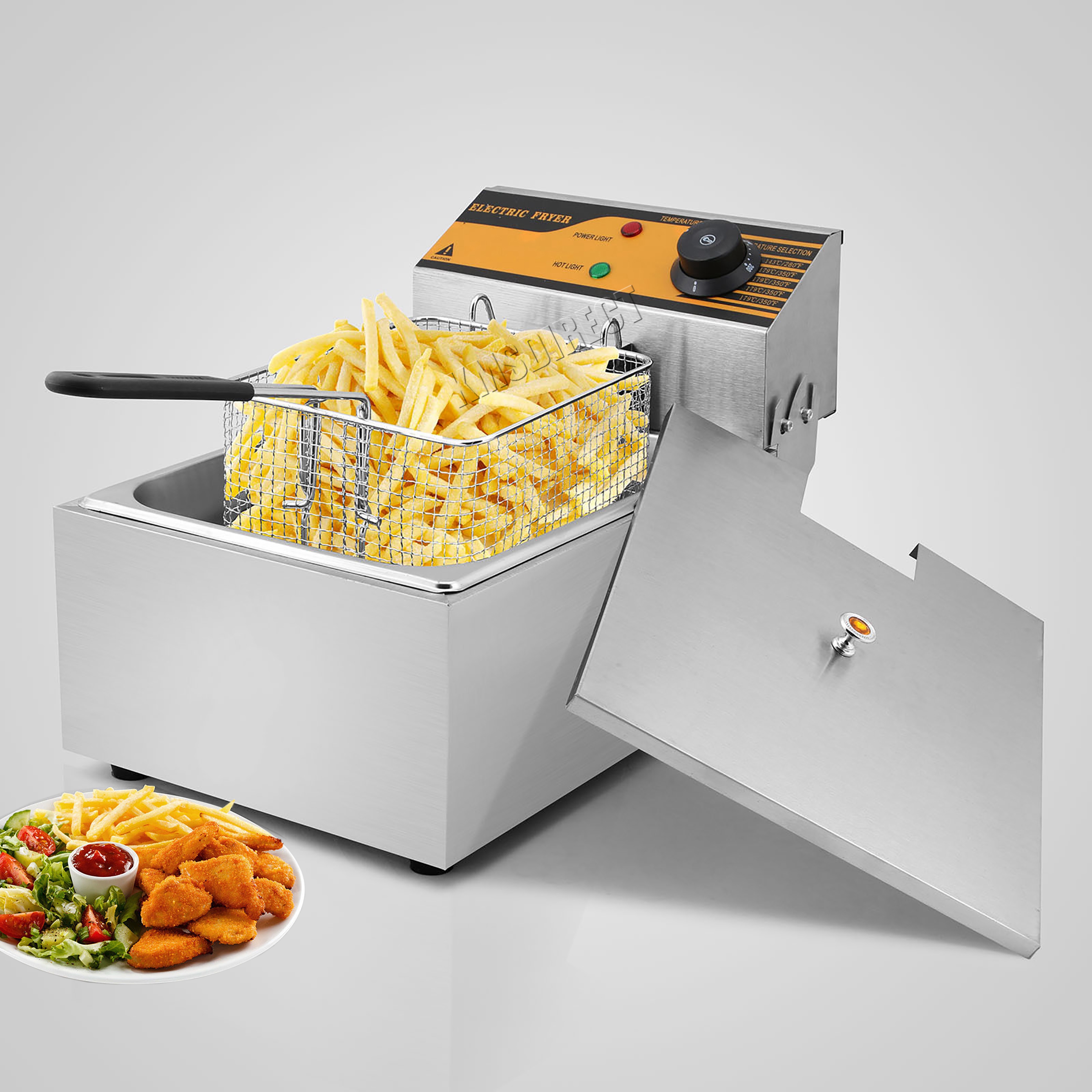 FoxHunter Stainless Steel Commercial Single Basket Electric Deep Fat Fryer 10L eBay