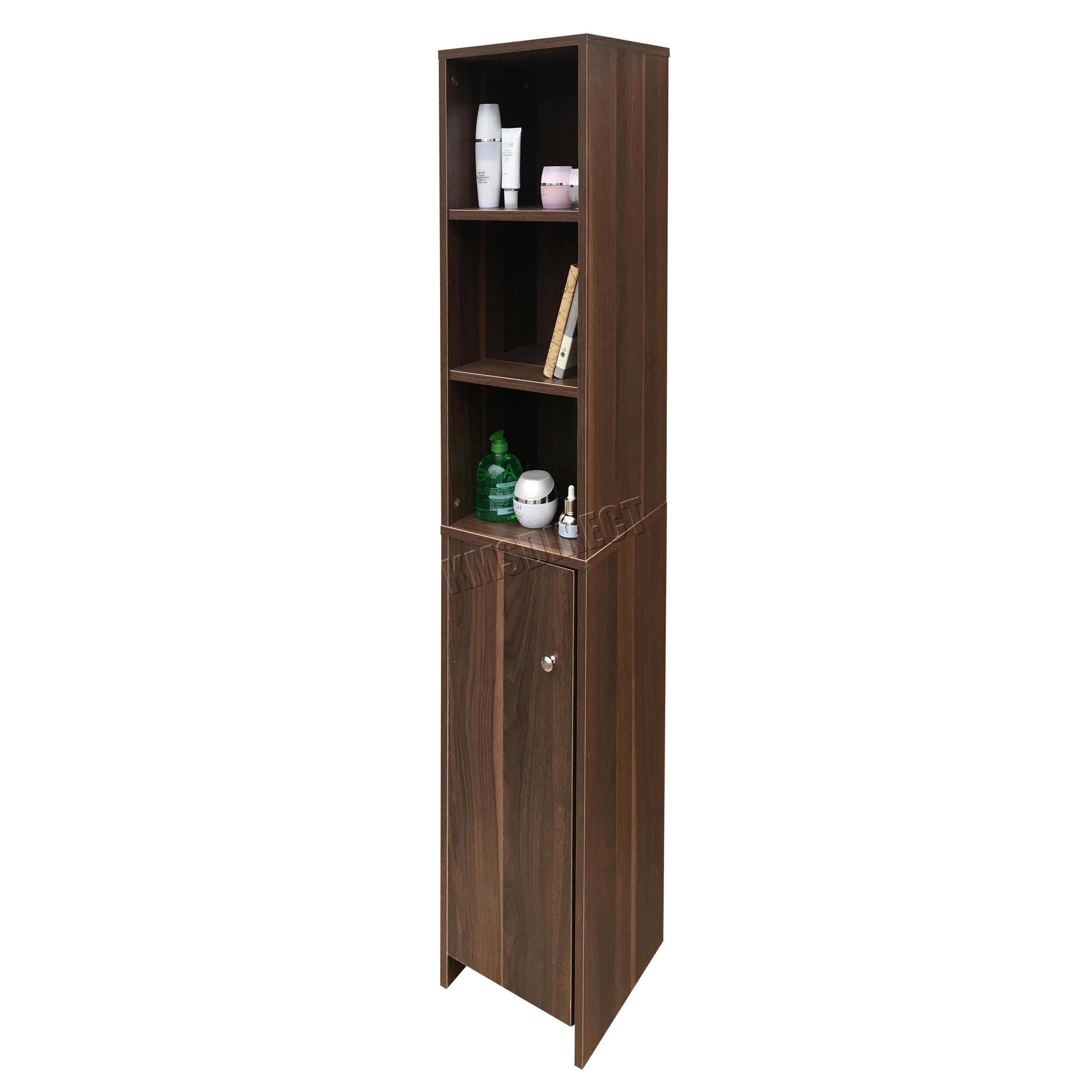 FoxHunter Wall Mount Wooden Bathroom Tall Shelving Storage