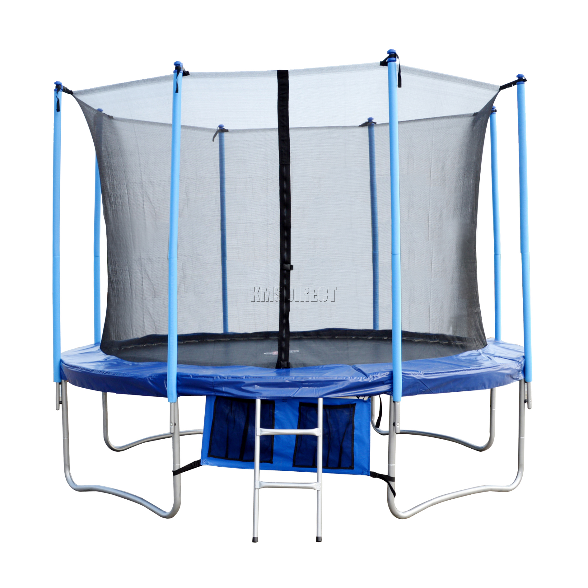 New 10ft Trampoline With Safety Enclosure Net Surround Padding Ladder