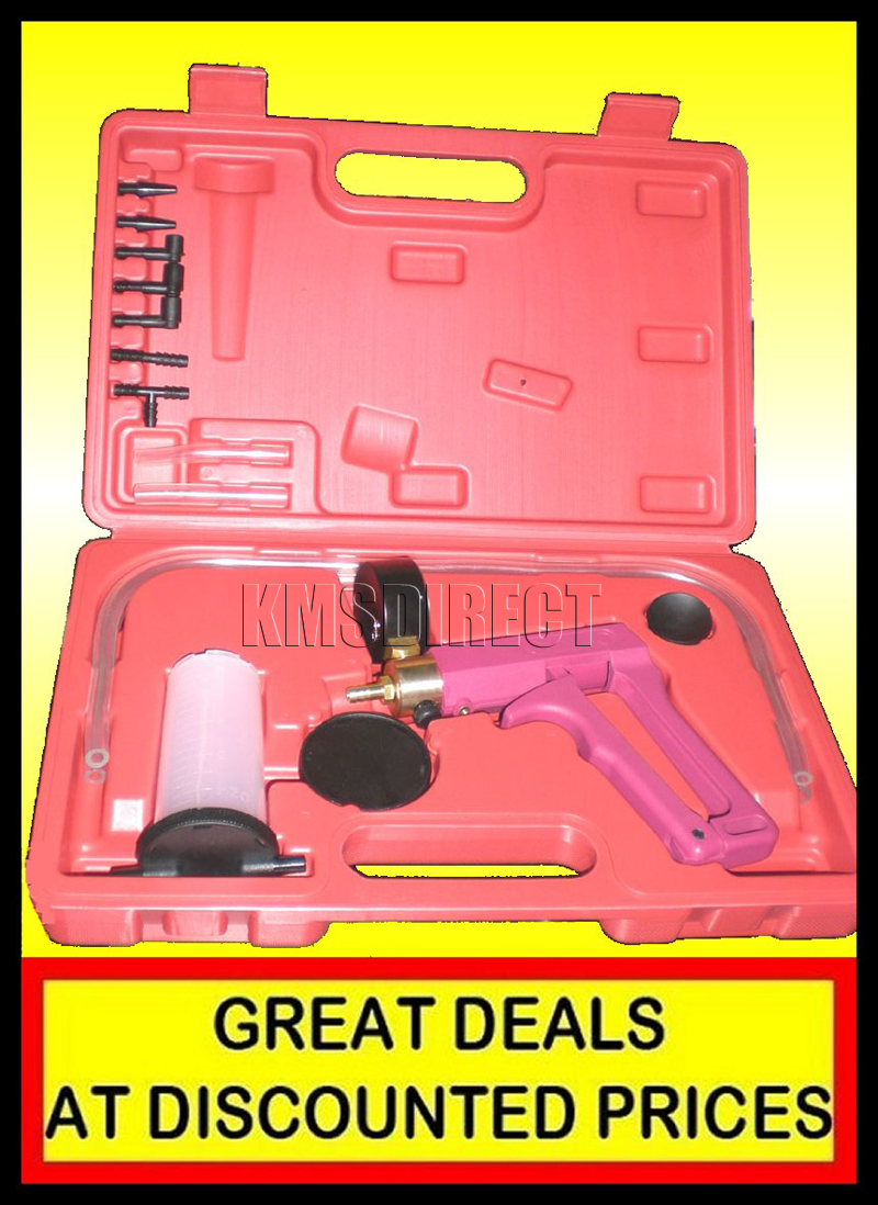 Pro Hand Held Manual Vacuum Pump Brake Bleeder Kit Set eBay