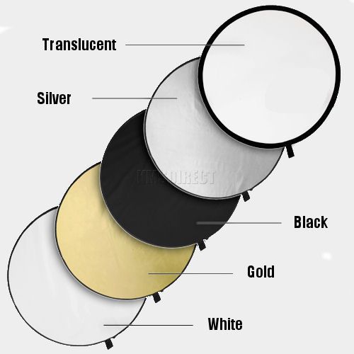 110cm 5 In 1 Folding Photo Light Reflector Modifier 43" Round Disc