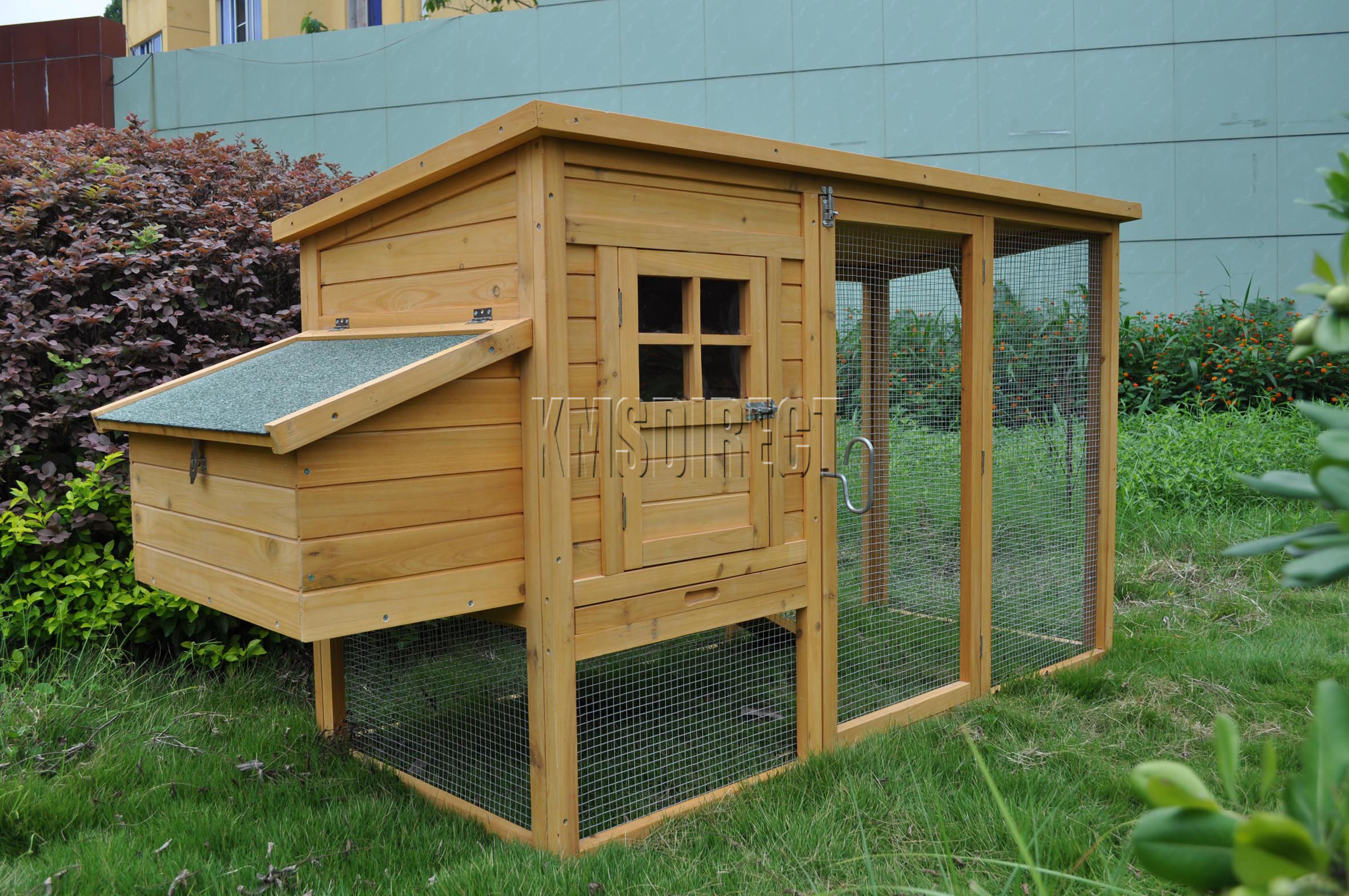 Wooden Chicken Coop Poultry House Hen Ark with Run eBay
