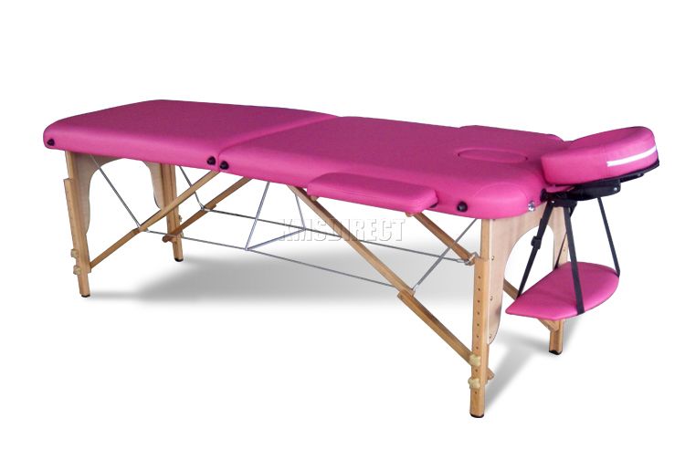 Light Weight Portable Massage Table Beauty Bed 2 Section Wood + Cover
