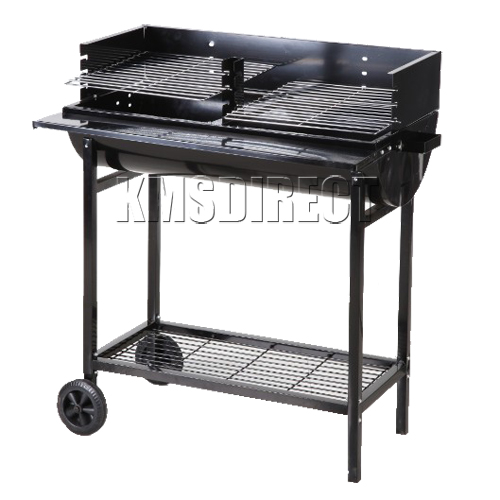 New Portable Oil Drum Half Barrel Garden Patio Party Charcoal BBQ Grill