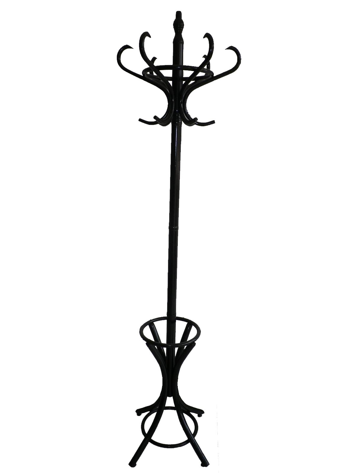 New 4 Leg Black Traditional Wooden Bentwood Hat Coat Umbrella Stand