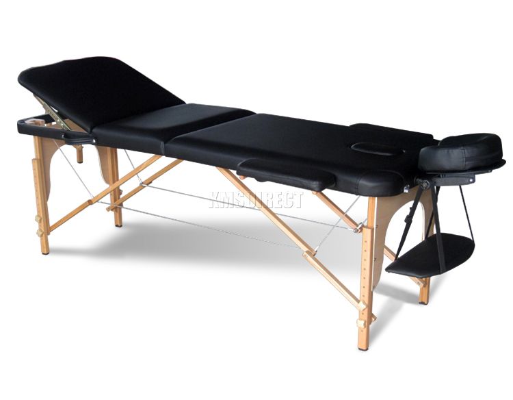 Light Weight Portable Massage Table Beauty Bed 3 Section Wood + Cover