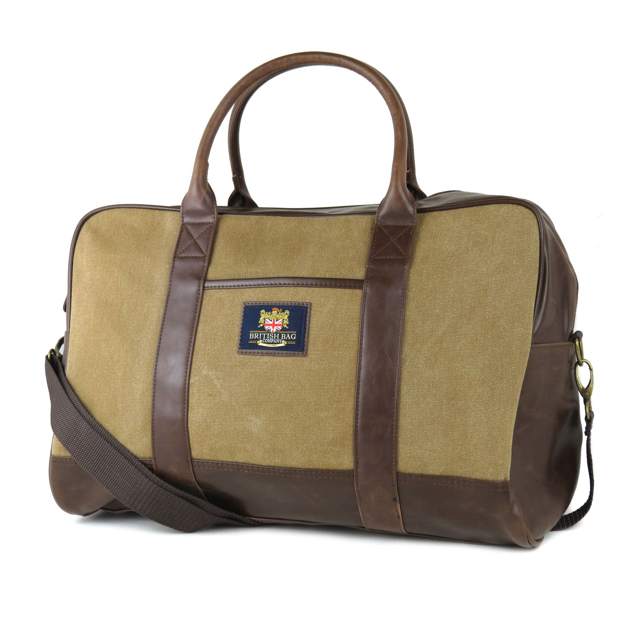 green canvas holdall