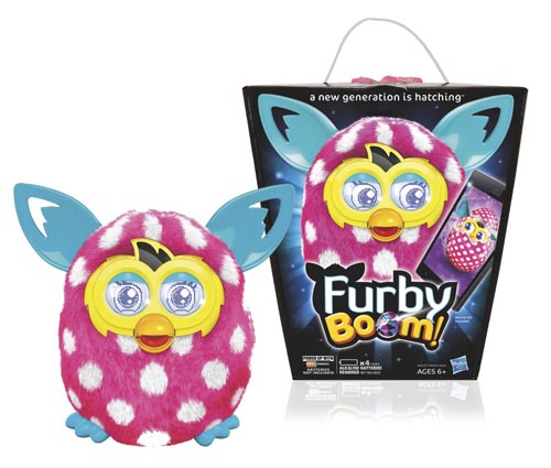 pink and white polka dot furby