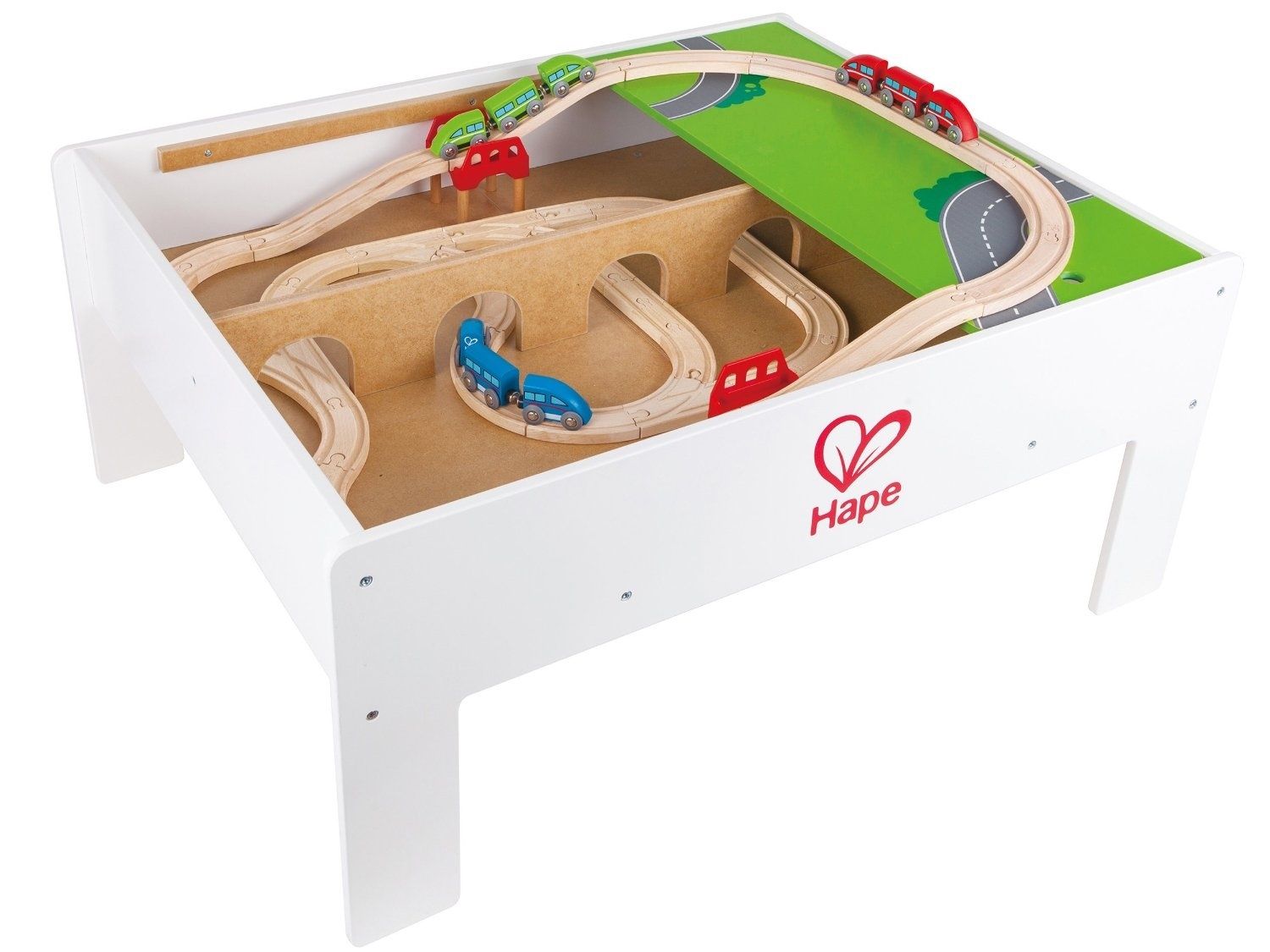 reversible wooden city and train table