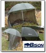 View Item 45" BISON TOP TILT UMBRELLA BROLLY FISHING SHELTER WITH ZIP ON SIDES