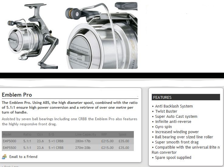 DAIWA EMBLEM PRO REEL Model No EMP5000 FISHING REEL Enlarged Preview