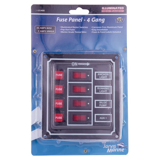 JARVIS WALKER MARINE SWITCH PANEL 3 GANG W/ROCKERS AND FUSES eBay