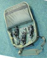 View Item 3 CARP PIKE BAITRUNNER REELS IN CORDURA REEL CASE +3X 300M SPOOLS OF LINE