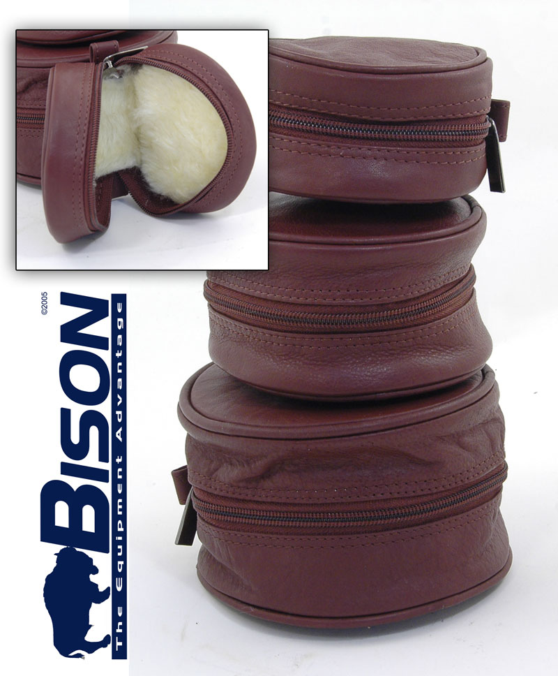 BISON SOFT LEATHER FLY REEL CASE 3 SIZES AVAILABLE Enlarged Preview