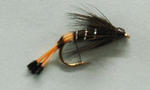 View Item 3 BLACK PENNEL TROUT FLIES SIZE 14  (T1600)