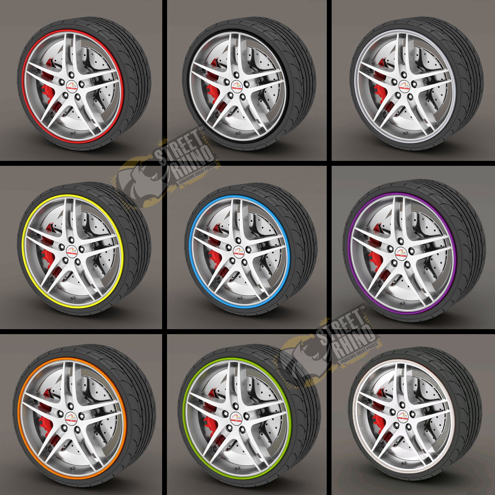 Rimblades Alloy Wheel Edge Ring Rim Protectors Tyres Tire Guard Rubber