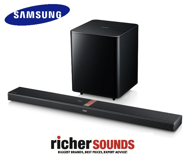 Richer Sounds Samsung HWF750 Black Soundbar Bluetooth Connectivity USB