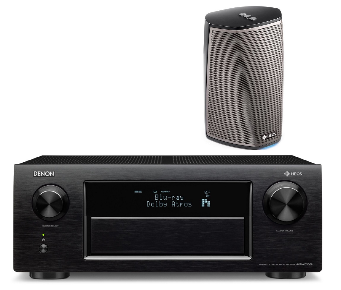 Denon AVRX6300H and Heos 1 HS2 Bundle AV Receiver Wireless Speaker