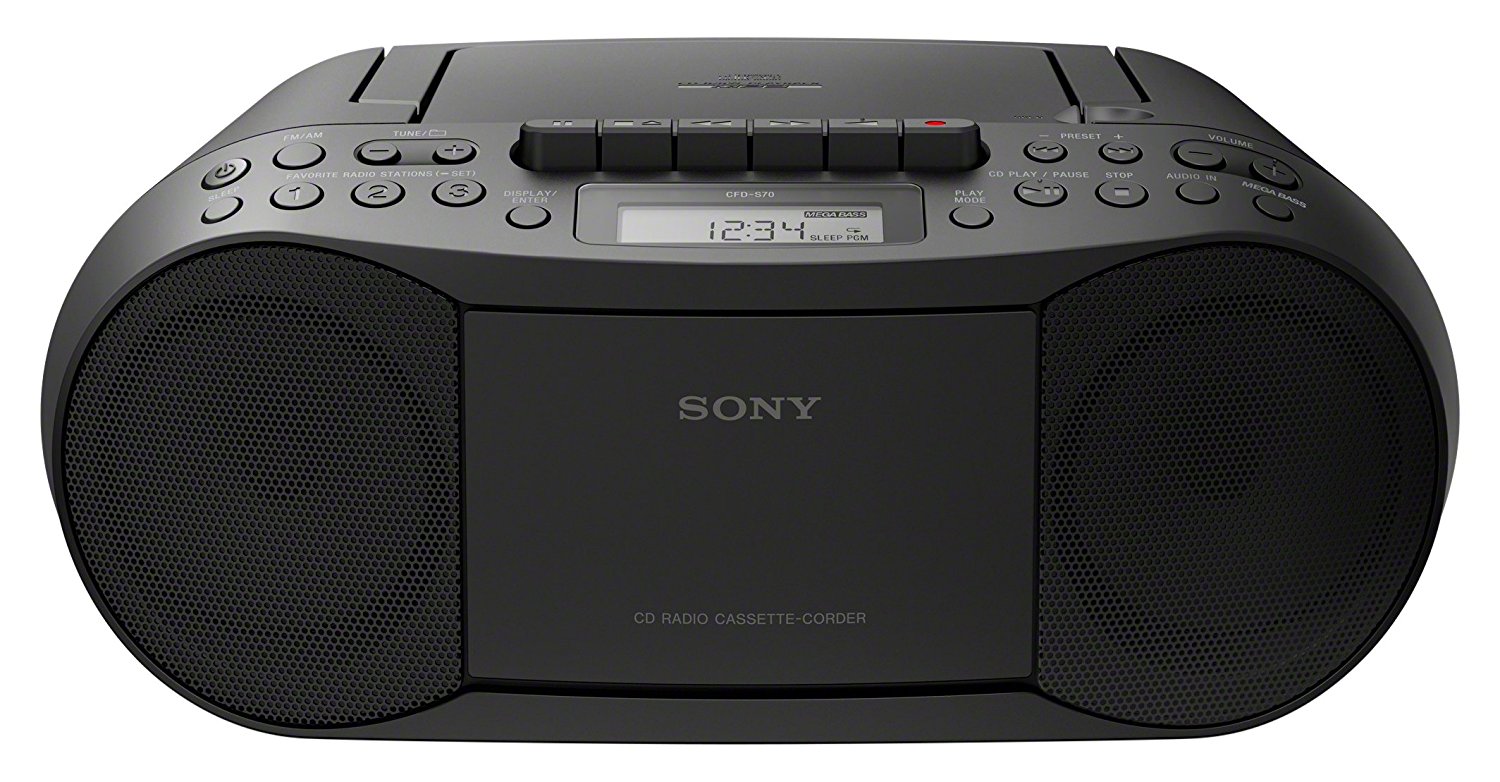 NEW Sony CFDS70 Portable CD Player Cassette Boombox with AM/FM Tuner Black eBay