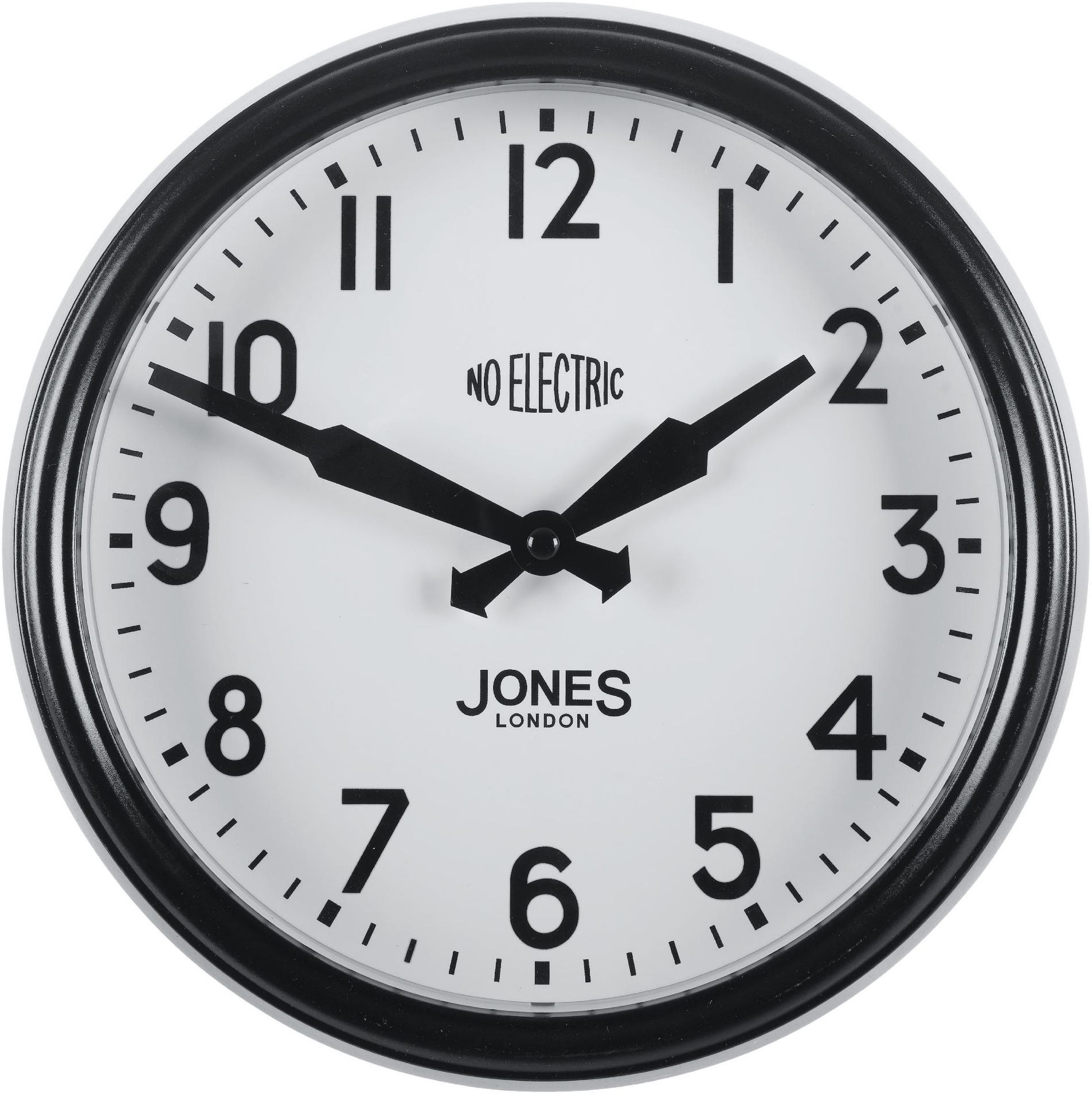 NEW Jones & Co Apollo Retro Style Wall Clock Black eBay