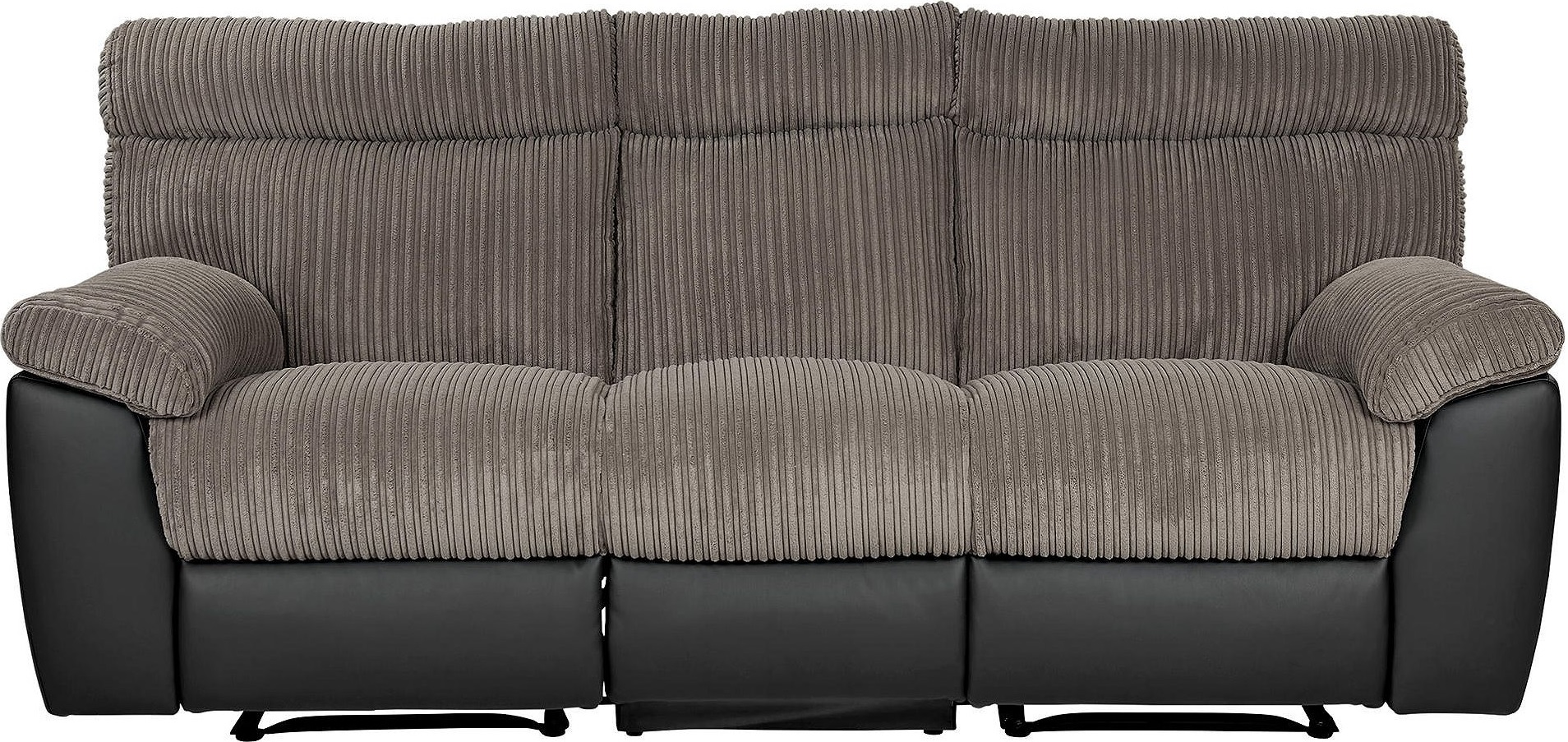 NEW Dorset Faux Leather & Jumbo Cord Large 3 Seater Recliner Sofa