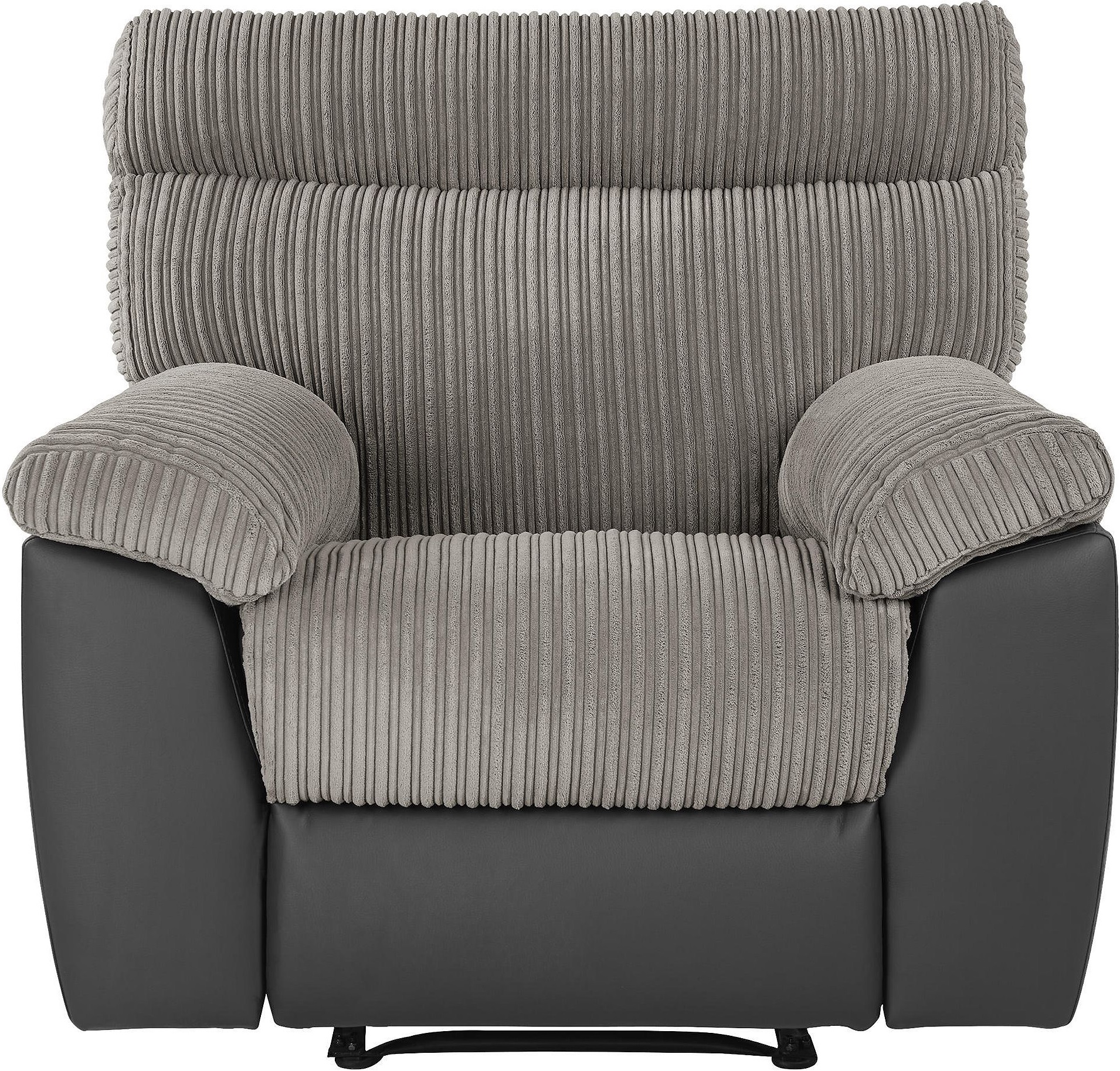 NEW Dorset Faux Leather & Jumbo Cord Recliner Arm Chair Dark Grey eBay