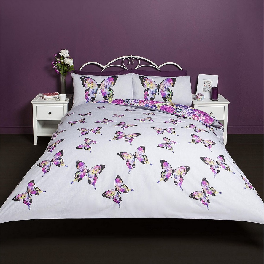NEW Tesco Hortensia Butterfly Single Duvet Cover Set & Pillowcase