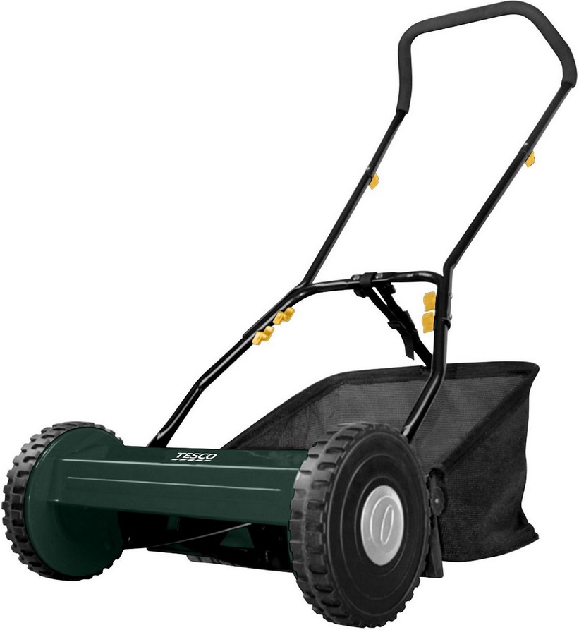 Tesco HPM0116 Hand Propelled Push Along Lawn Mower with 24L Grass Box