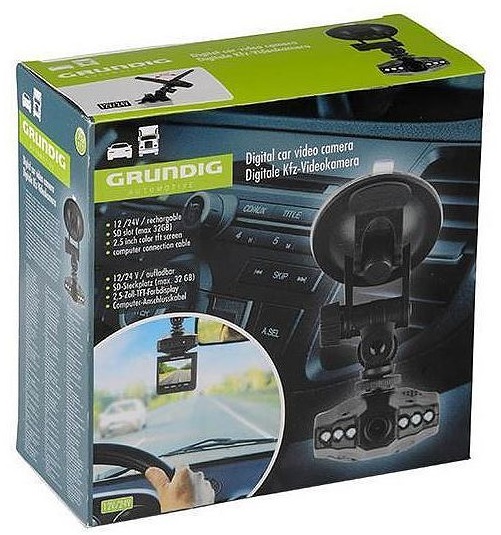 Grundig Dashcam Video Camera 2.5" LCD 720p 32GB SD 270° Viewing "Black" B+