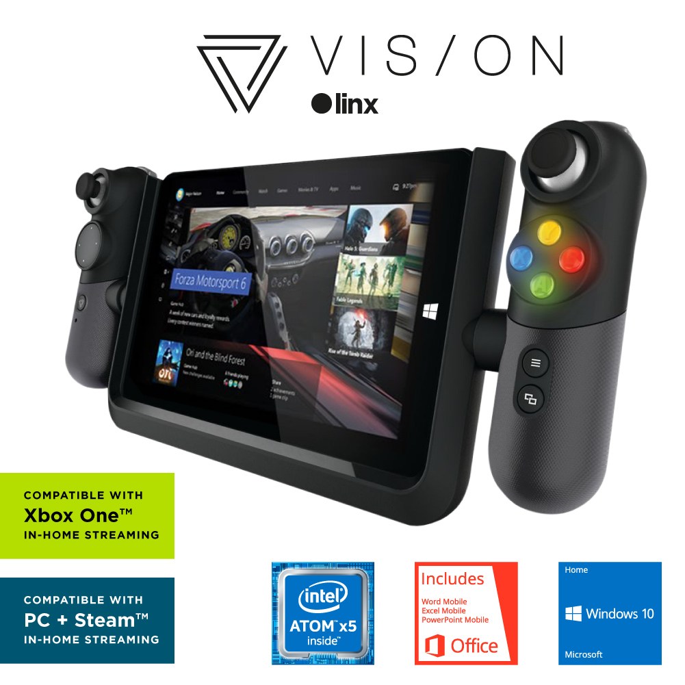 Linx Vision, XBOX Compatible Windows 10 Gaming Tablet Intel Atom Quad