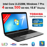 Toshiba L850-1DZ Cheapest Core i3 Laptop Intel 2328M 4GB 500GB HDMI 15.6" Win 7.