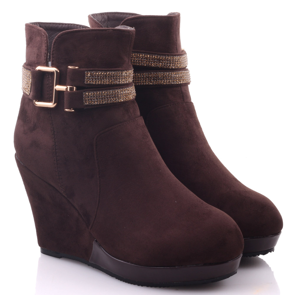 womens wedge ankle booties