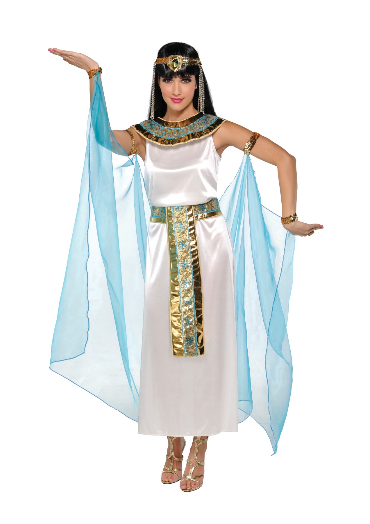 Ladies Womens Cleopatra Costume For Egyptian Fancy Dress Outfit Ebay 0607