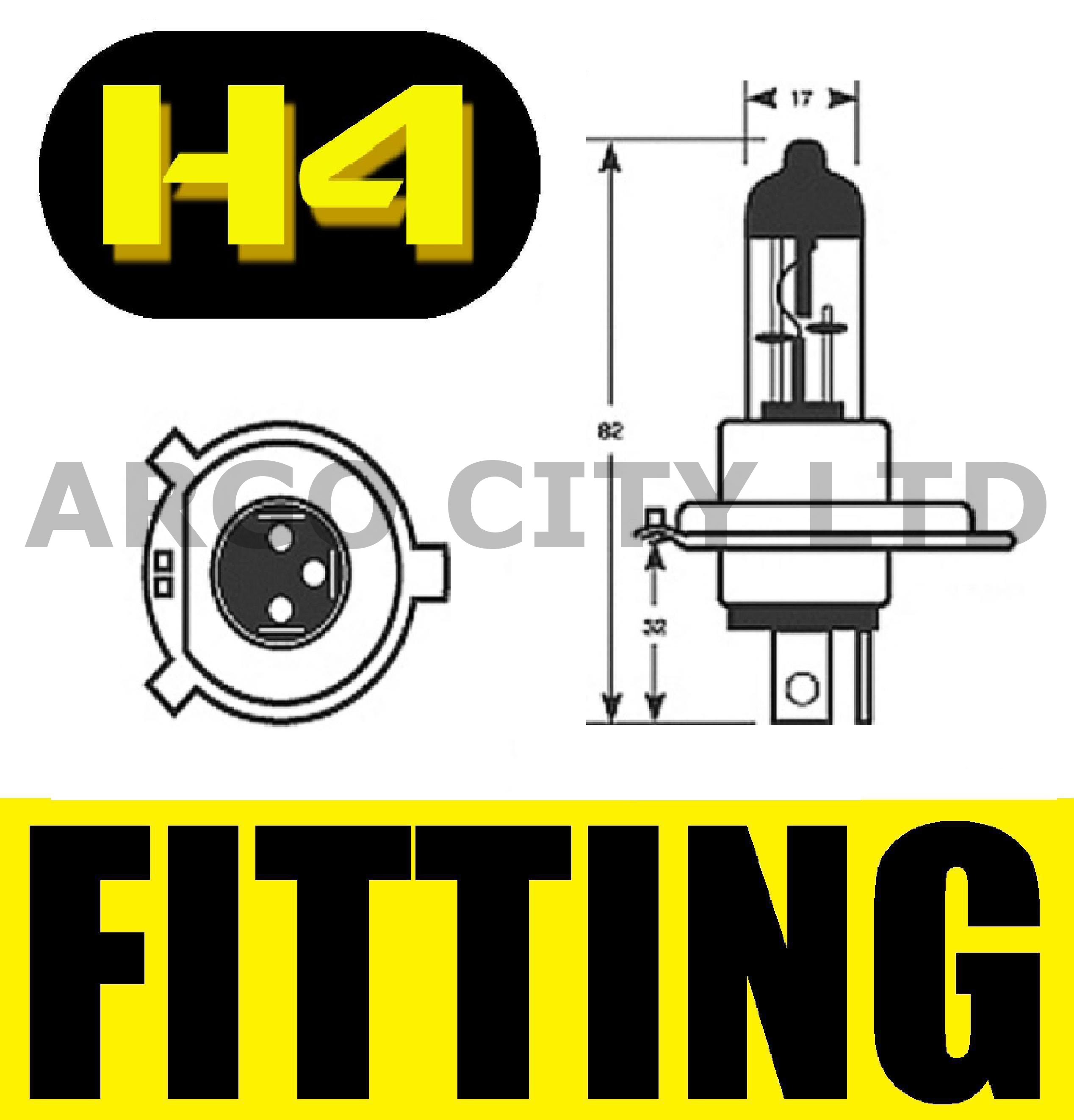 H4 XENON WHITE 100W 472 HEADLIGHT BULBS DACIA SANDERO