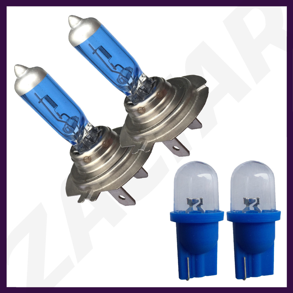 2 X H7 499 / 477 55W XENON LED 501 ICE BLUE HEADLIGHT BULBS DIPPED MAIN ...