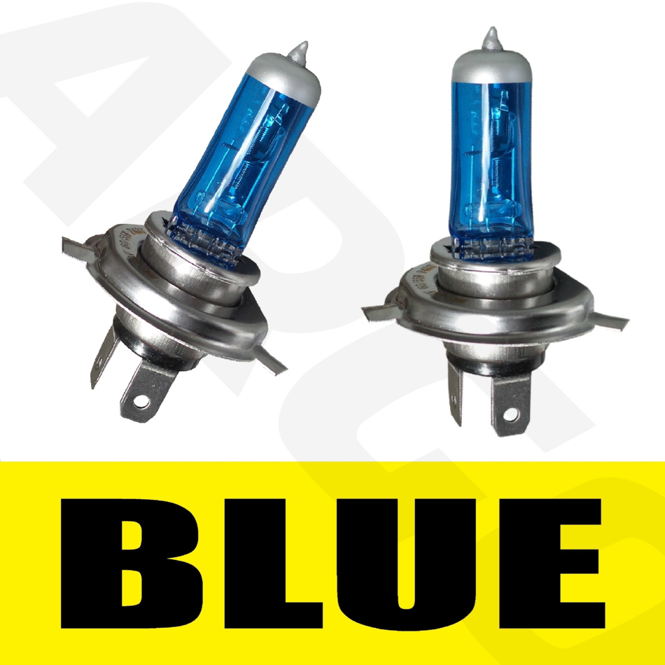 100W ICE WHITE BLUE TINT XENON H4 (472) HEADLIGHT BULBS SUPER UPGRADE