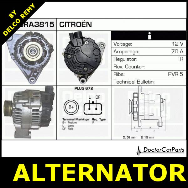 Alternator Citroen Saxo/Berlingo Peugeot 106/Partner/306 DRA3815 eBay